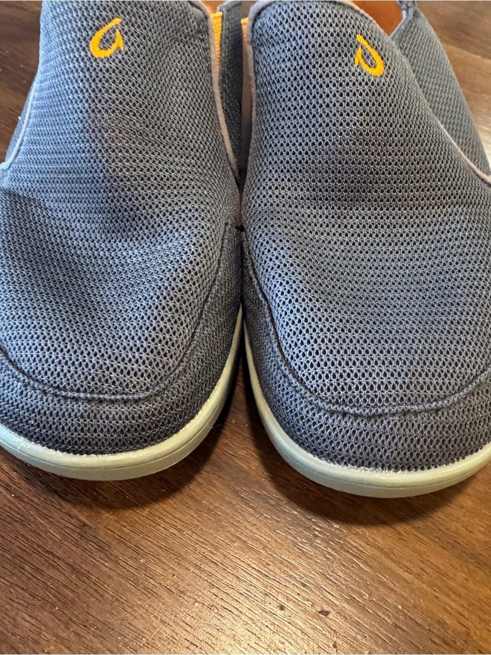 Olukai Nohea Mesh Men's Gray Orange Slip On Slide Boat Deck 10188-4242 SIZE 8.5 - Picture 9 of 9